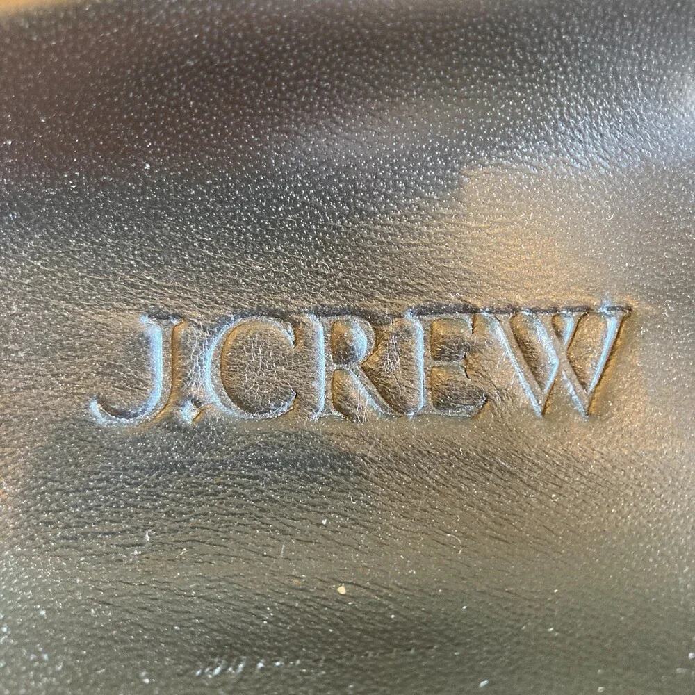 J Crew $198 Black Leather New Colbie Buckle Two Strap Sandals - Size 7 - 1122KP